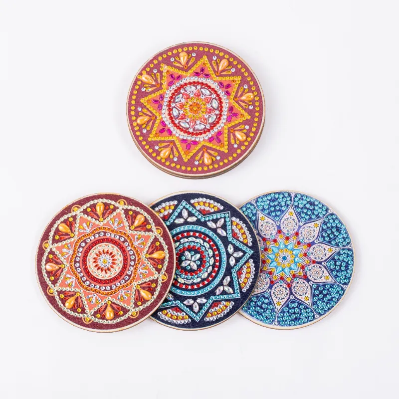 Diamond Art Paintin mandala coasters set with intricate mandala pattern designs