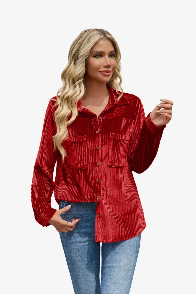 CICYBELL red velvet shirt