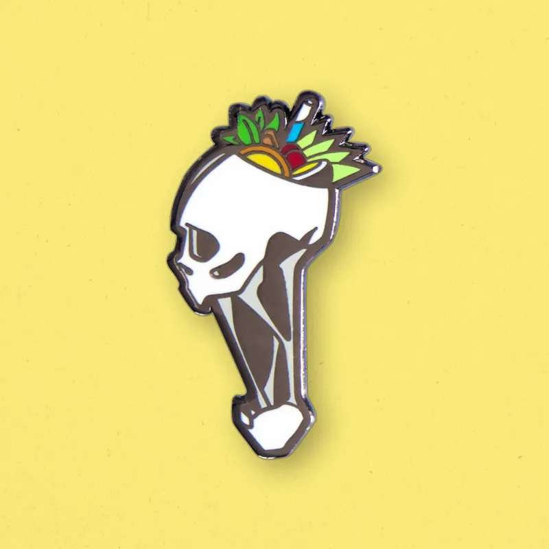 Cocktail Critters skull pin enamel pin