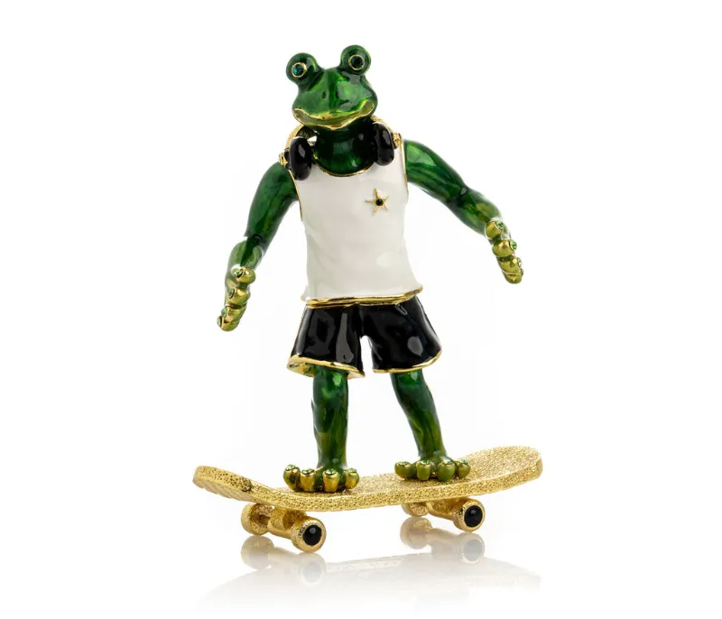 Keren Kopal frog on skateboard figurine