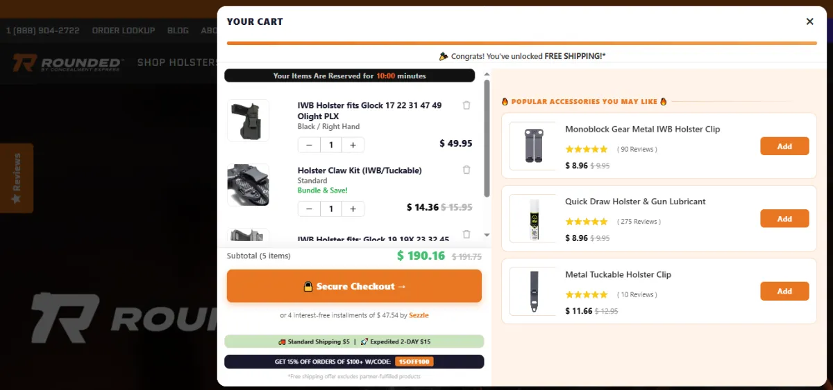 Step 2: Open your cart