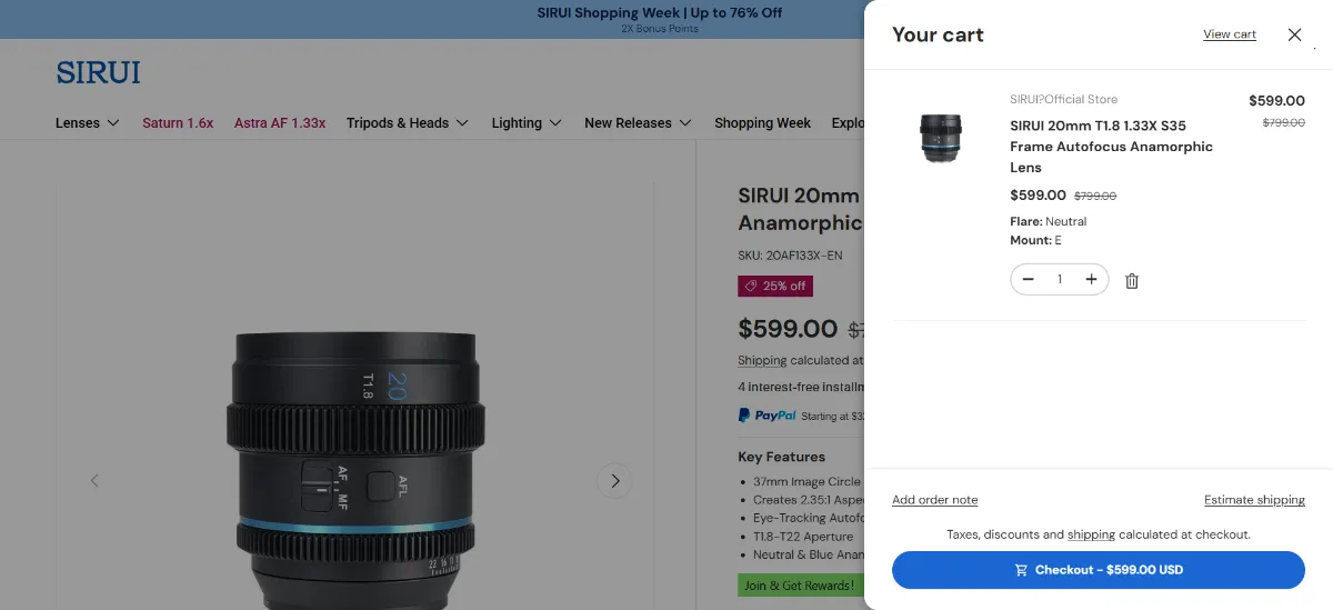 Step 2: Open your cart