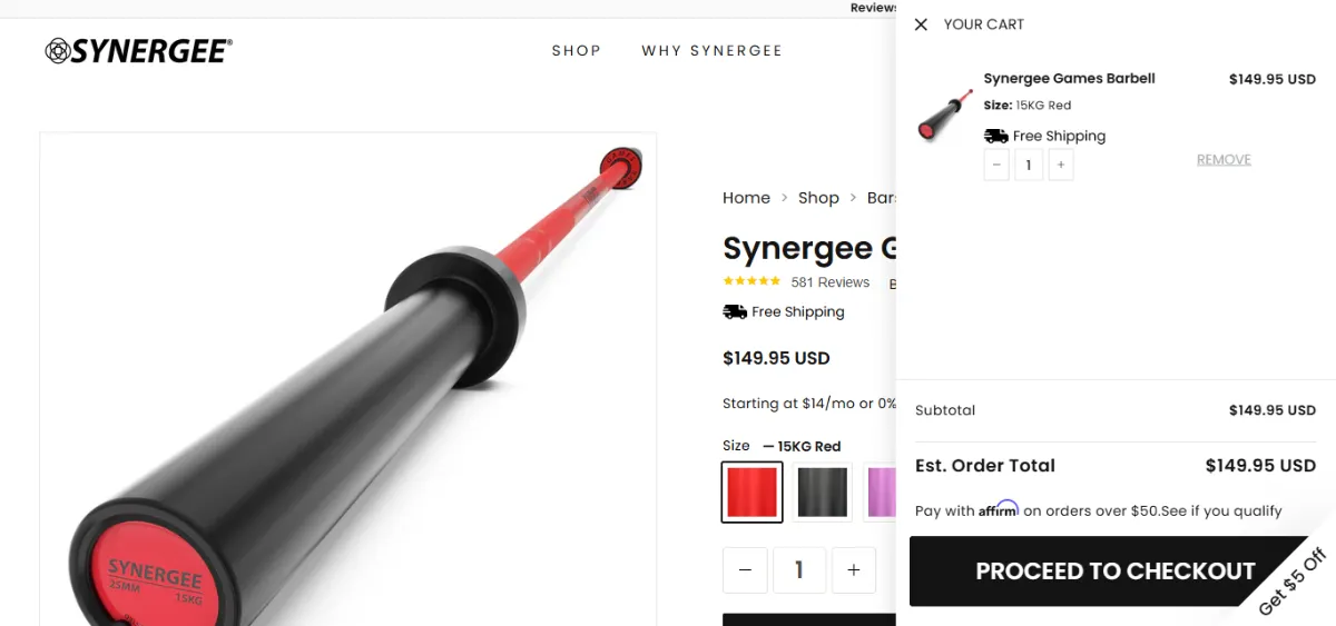 Step 2: Open your cart