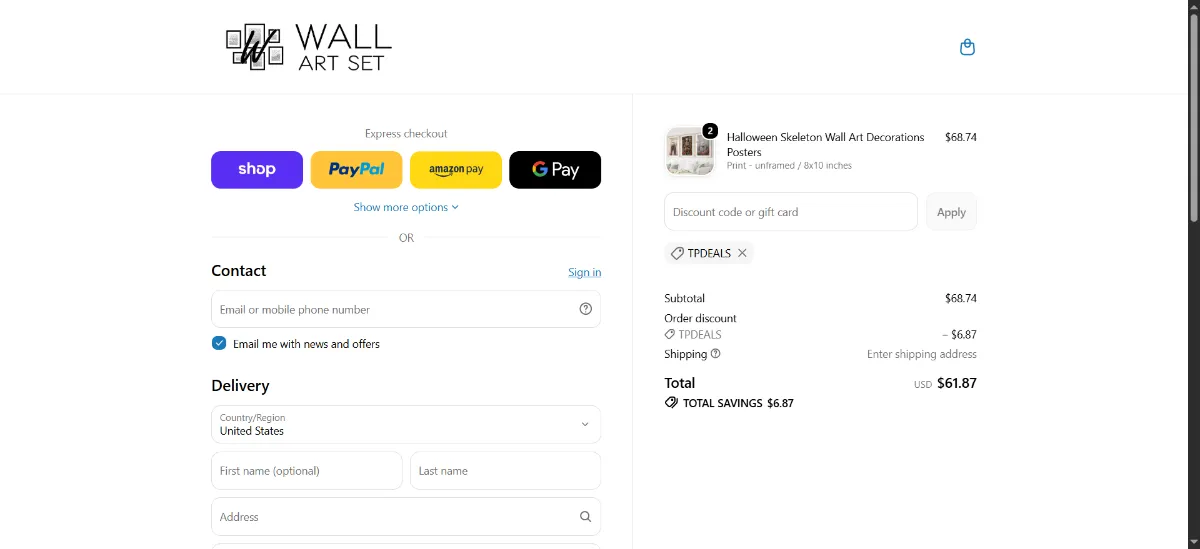 Step 3: Enter TPDEALS at checkout