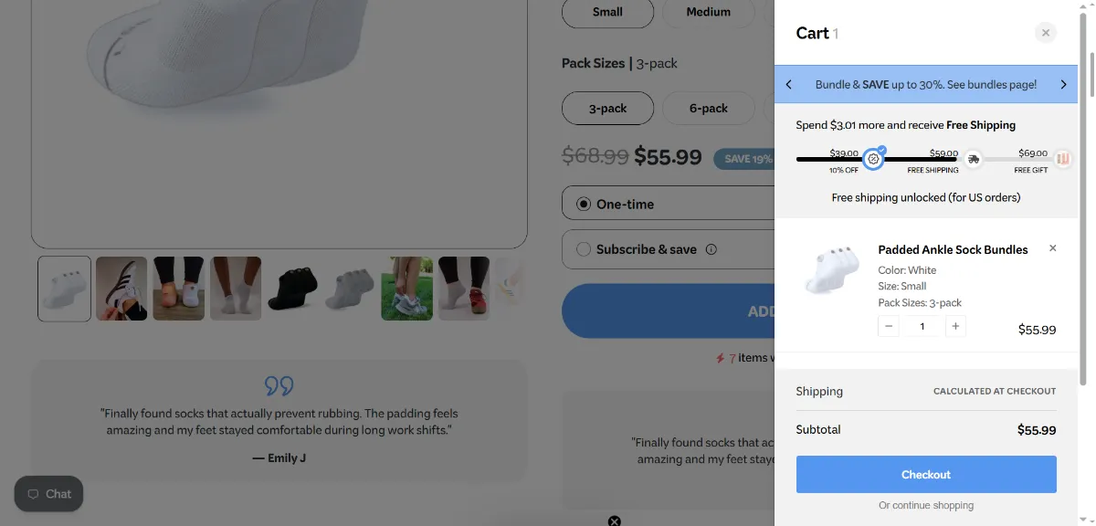 Step 2: Open your cart