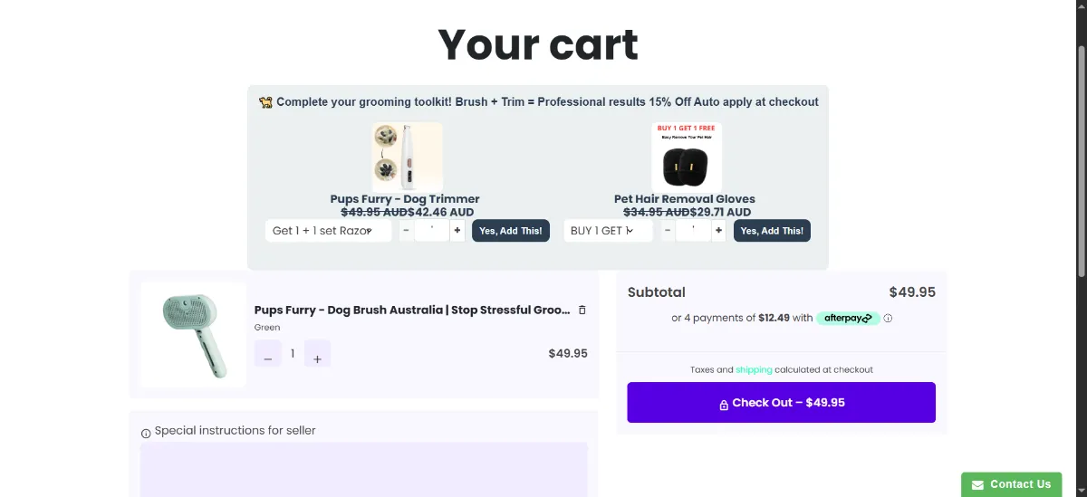 Step 2: Open your cart
