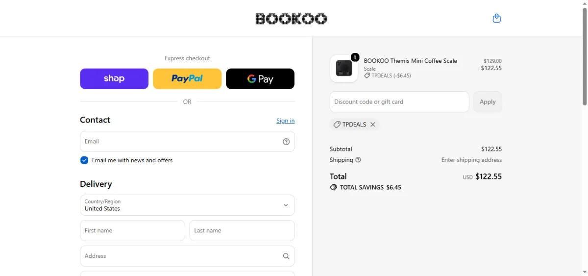 Where to enter the BooKoo discount code at checkout