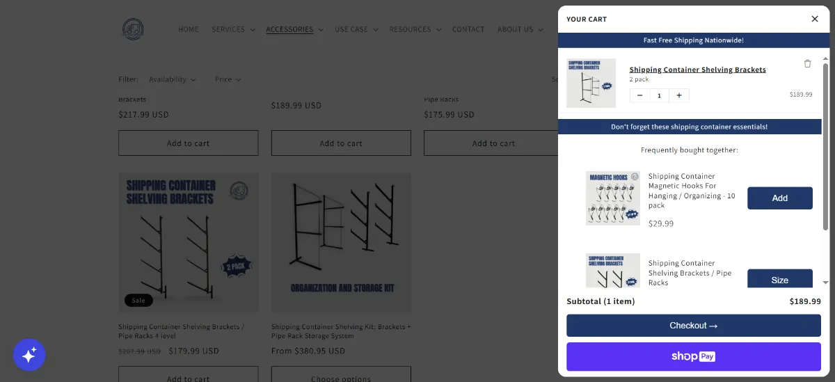 Step 2: Open your cart