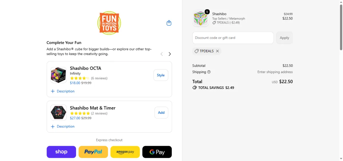 Step 3: Enter TPDEALS at checkout