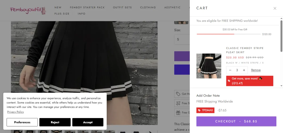 Step 2: Open your cart
