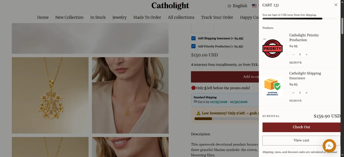 Step 2: Open your cart