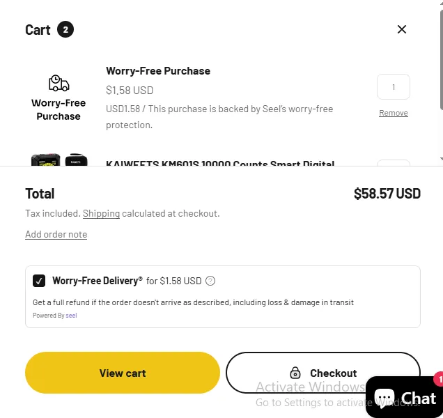 Step 2: Open your cart
