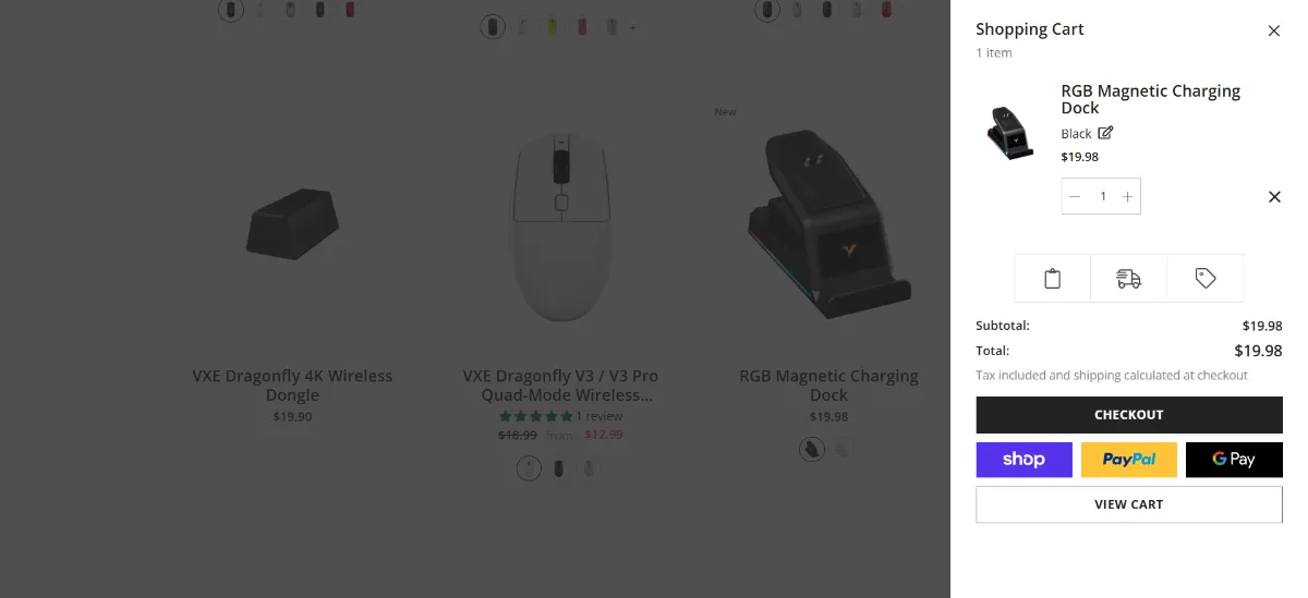 Step 2: Open your cart
