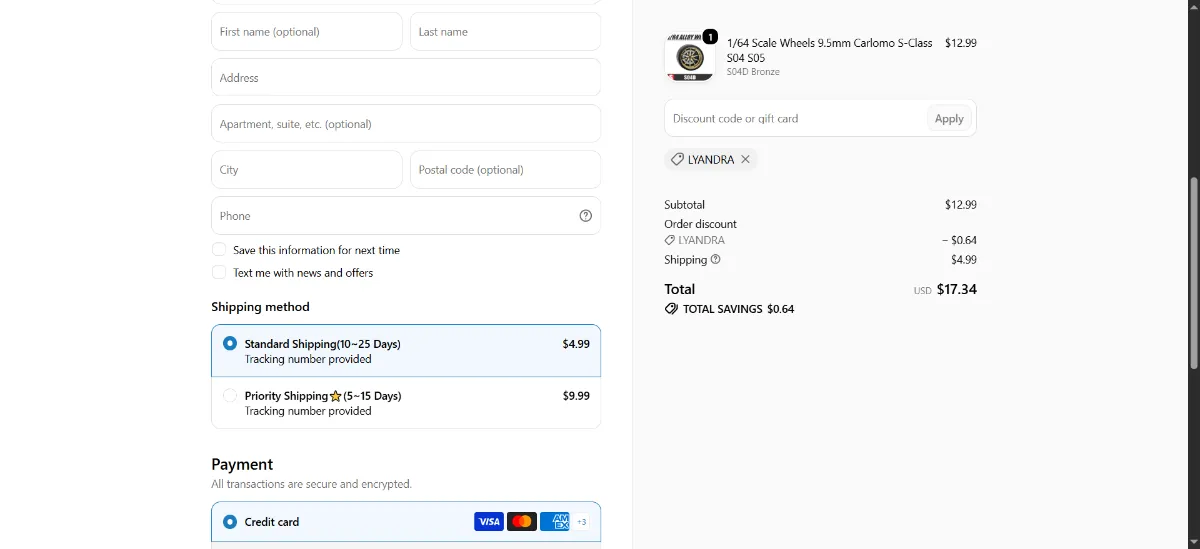 Step 3: Enter LYANDRA at checkout
