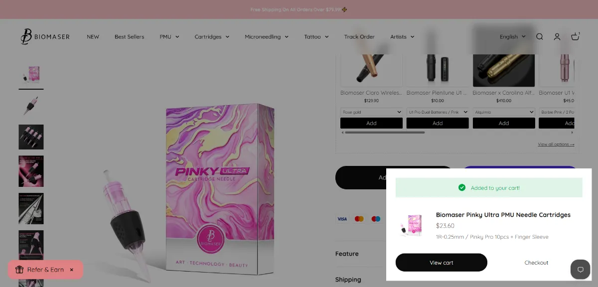 Step 2: Open your cart