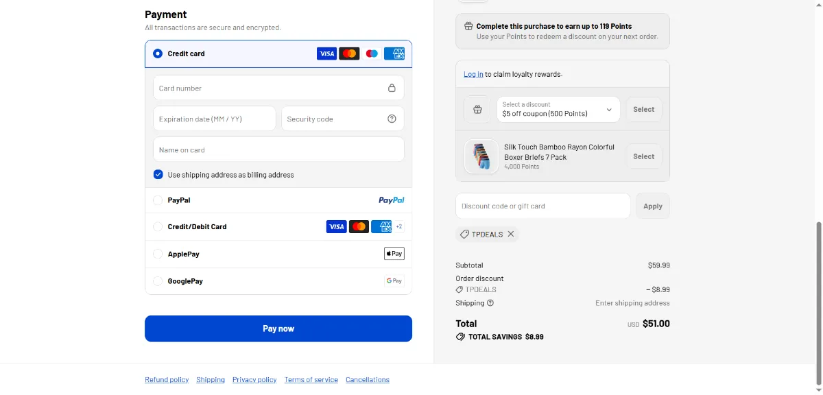 Step 3: Enter TPDEALS at checkout