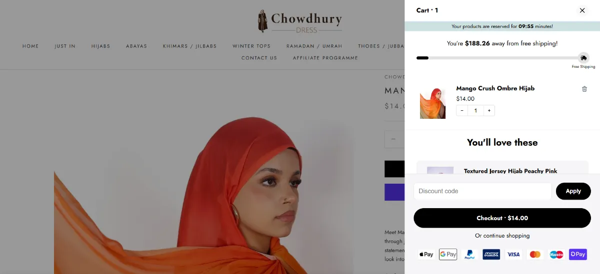 Step 2: Open your cart