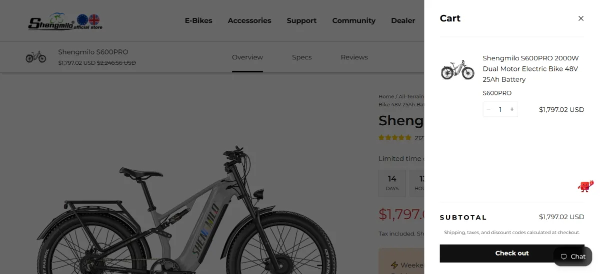 Step 2: Open your cart