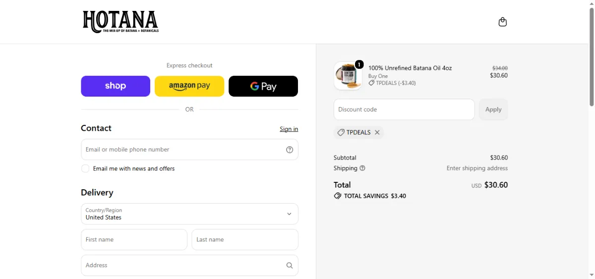 Step 3: Enter TPDEALS at checkout