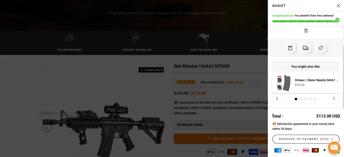 Step 2: Open your cart