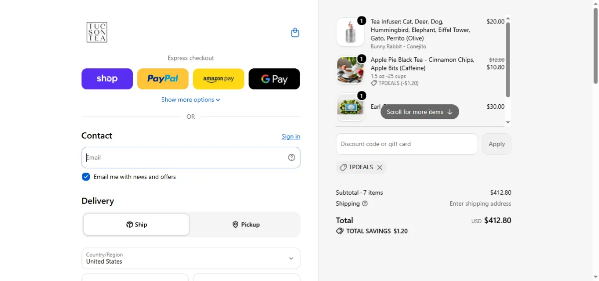 Step 3: Enter TPDEALS at checkout