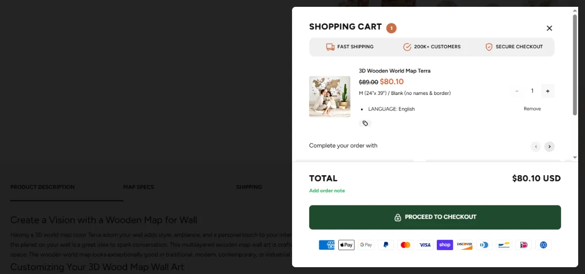 Step 2: Open your cart