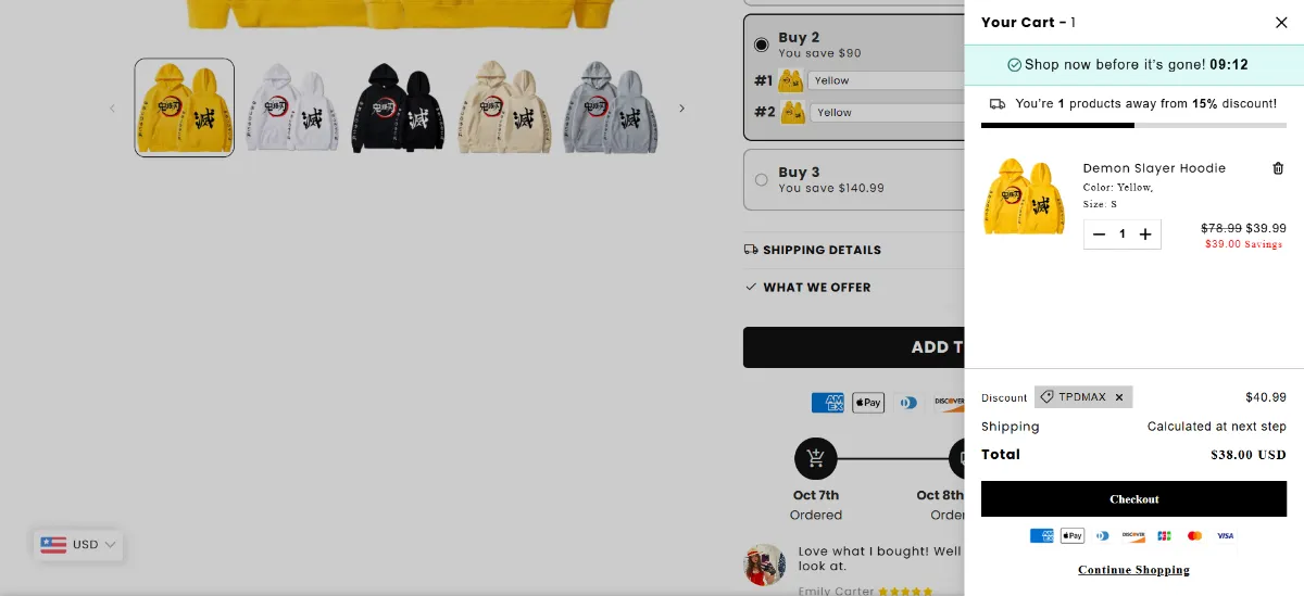 Step 2: Open your cart