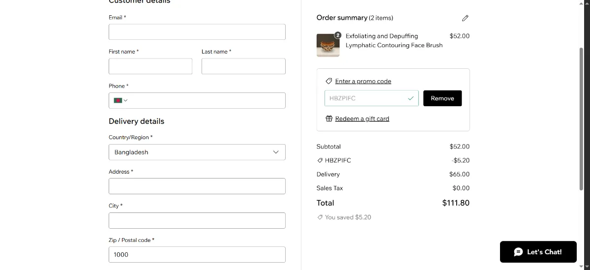 Where to enter the Filterless Era promo code at checkout