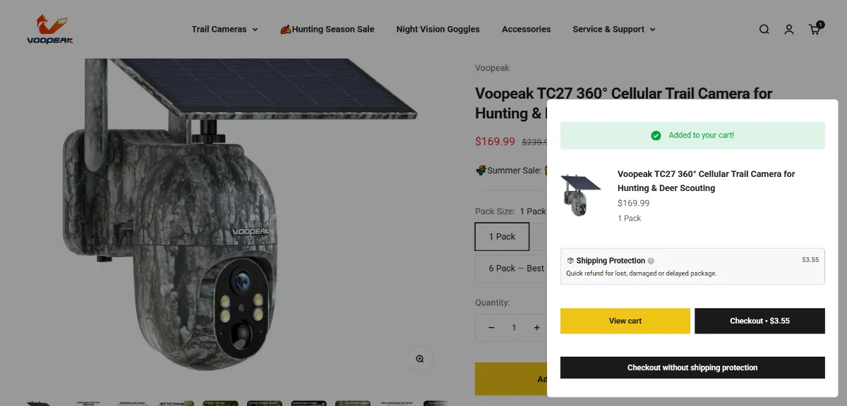 Step 2: Open your cart