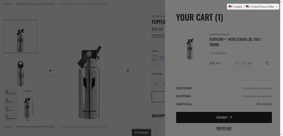 Step 2: Open your cart