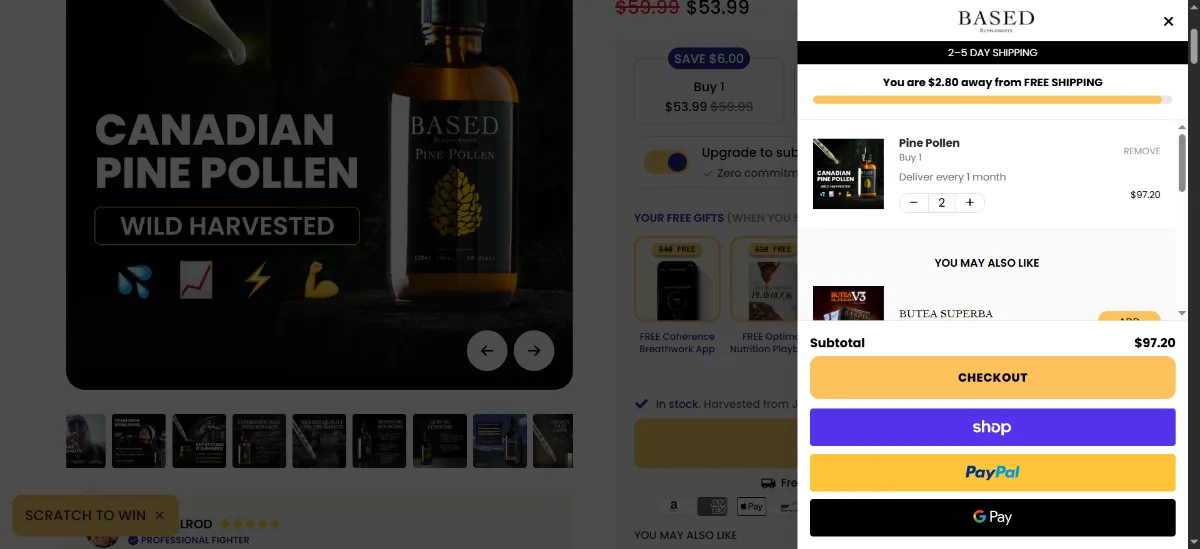 Step 2: Open your cart