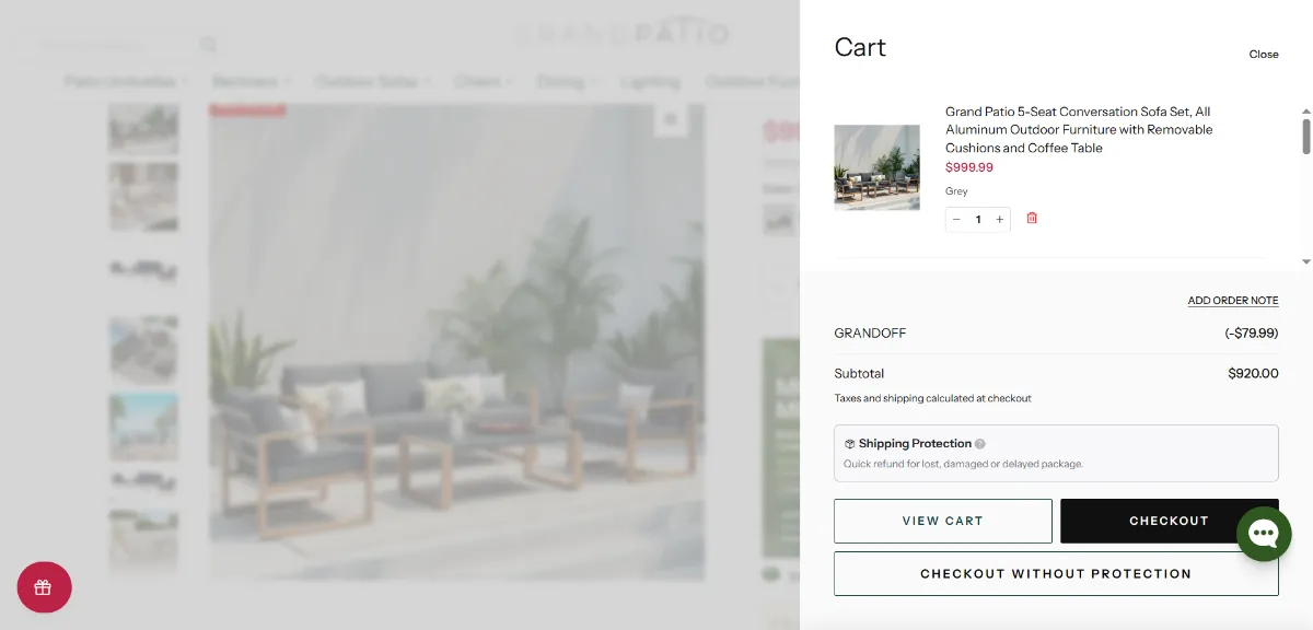 Step 2: Open your cart