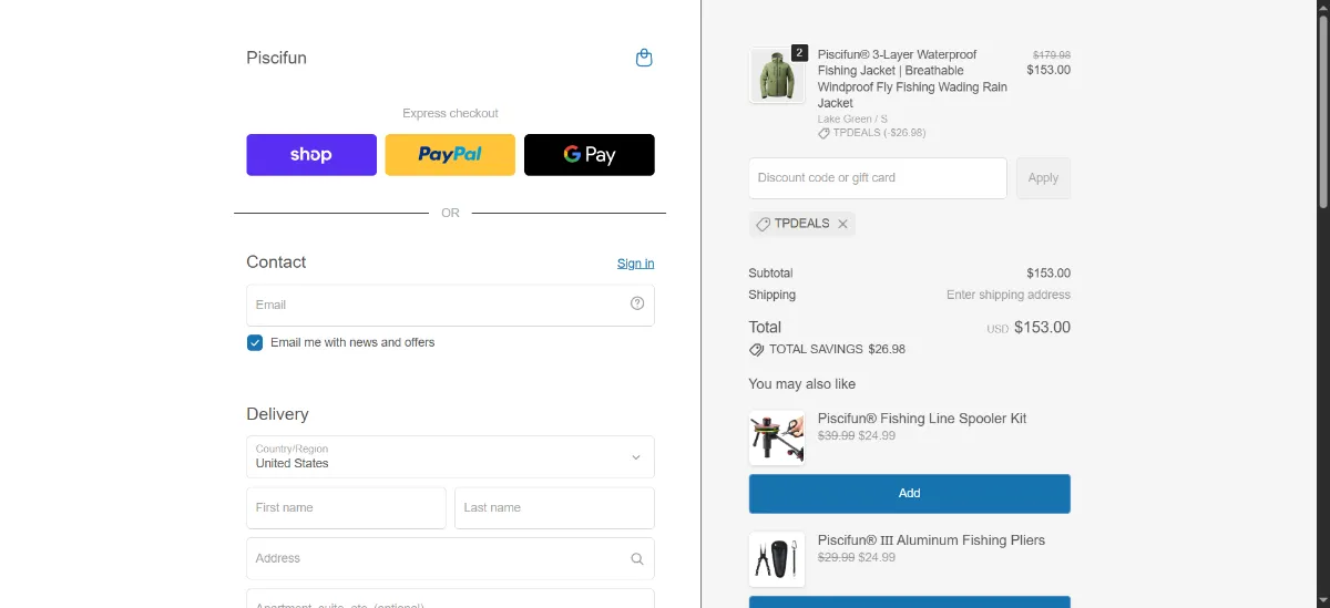 Step 3: Enter TPDEALS at checkout