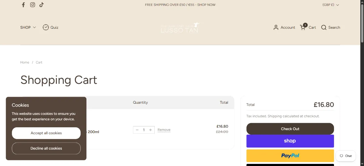 Step 2: Open your cart