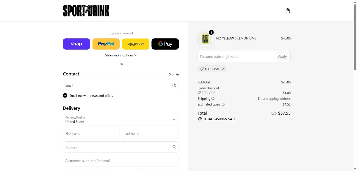 Step 3: Enter TPGLOBAL at checkout