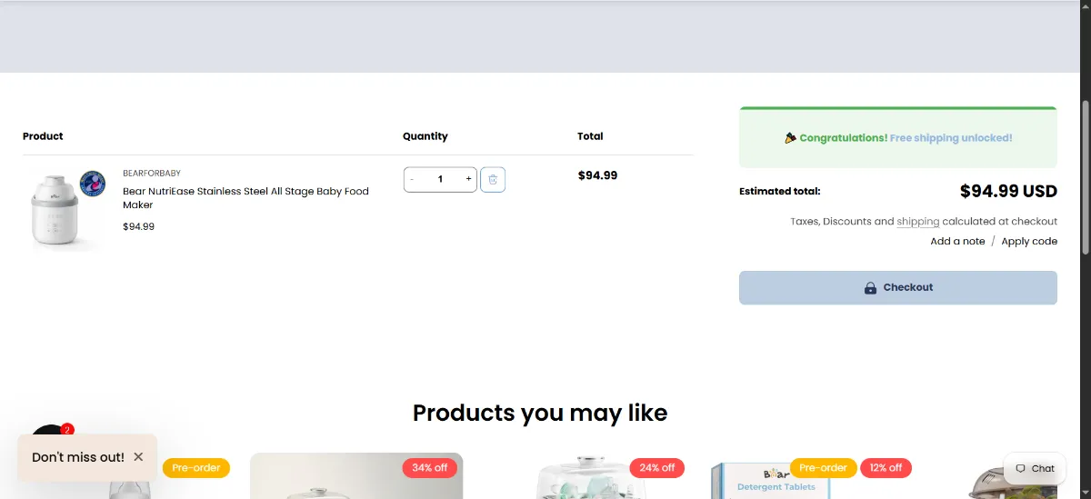 Step 2: Open your cart