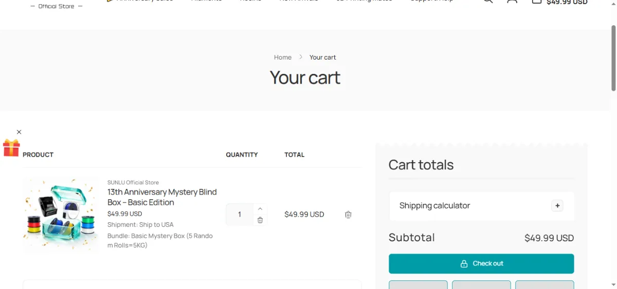 Step 2: Open your cart