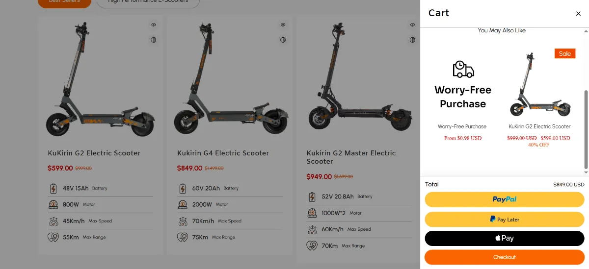 Step 2: Open your cart