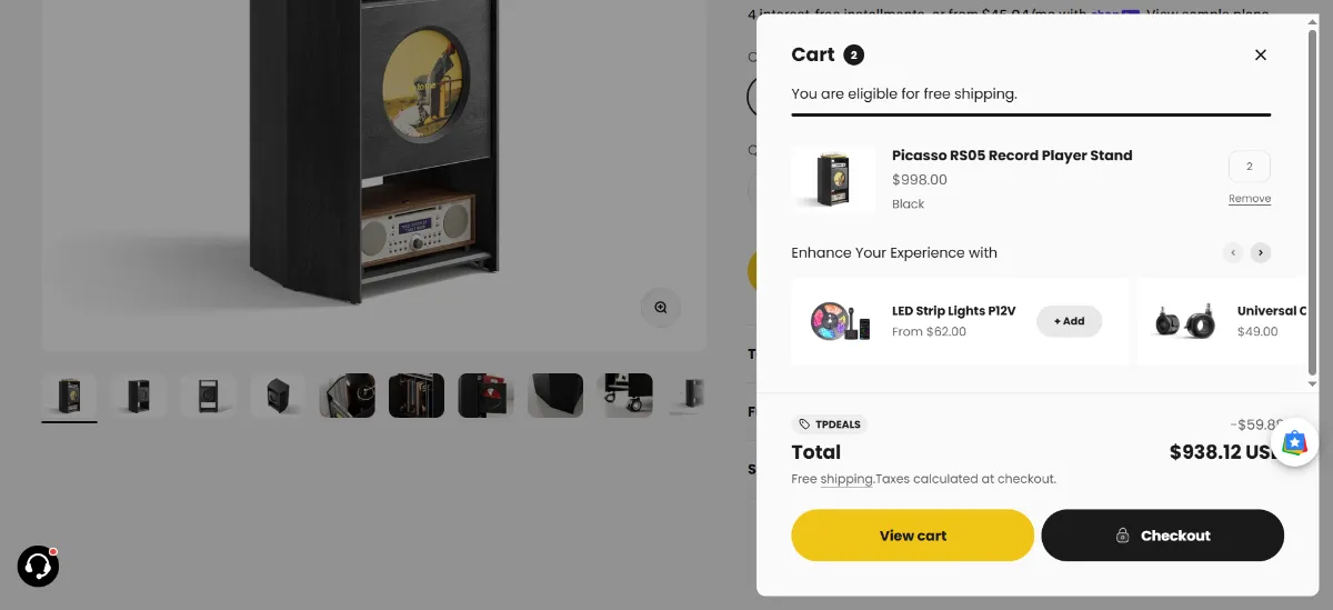 Step 2: Open your cart