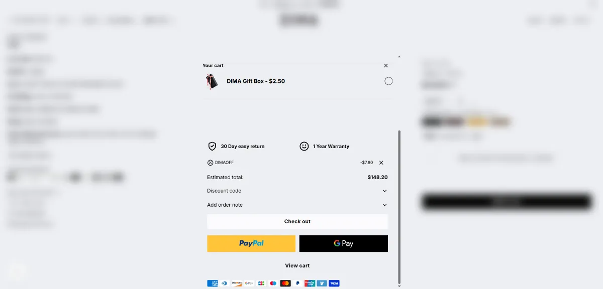 Step 2: Open your cart