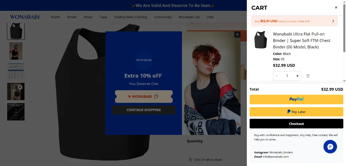 Step 2: Open your cart