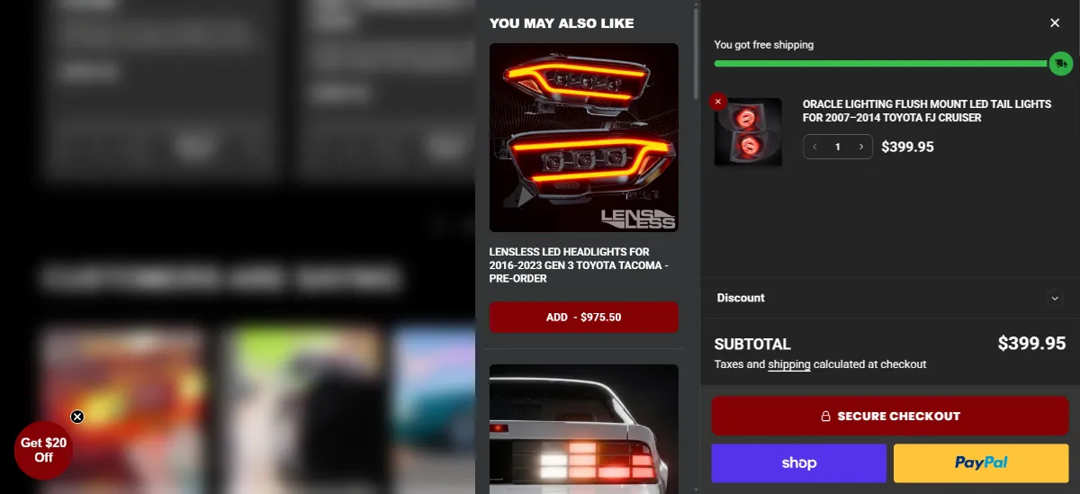 Step 2: Open your cart