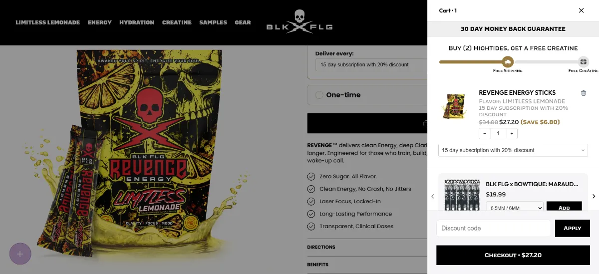 Step 2: Open your cart