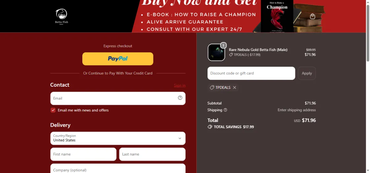 Step 3: Enter TPDEALS at checkout