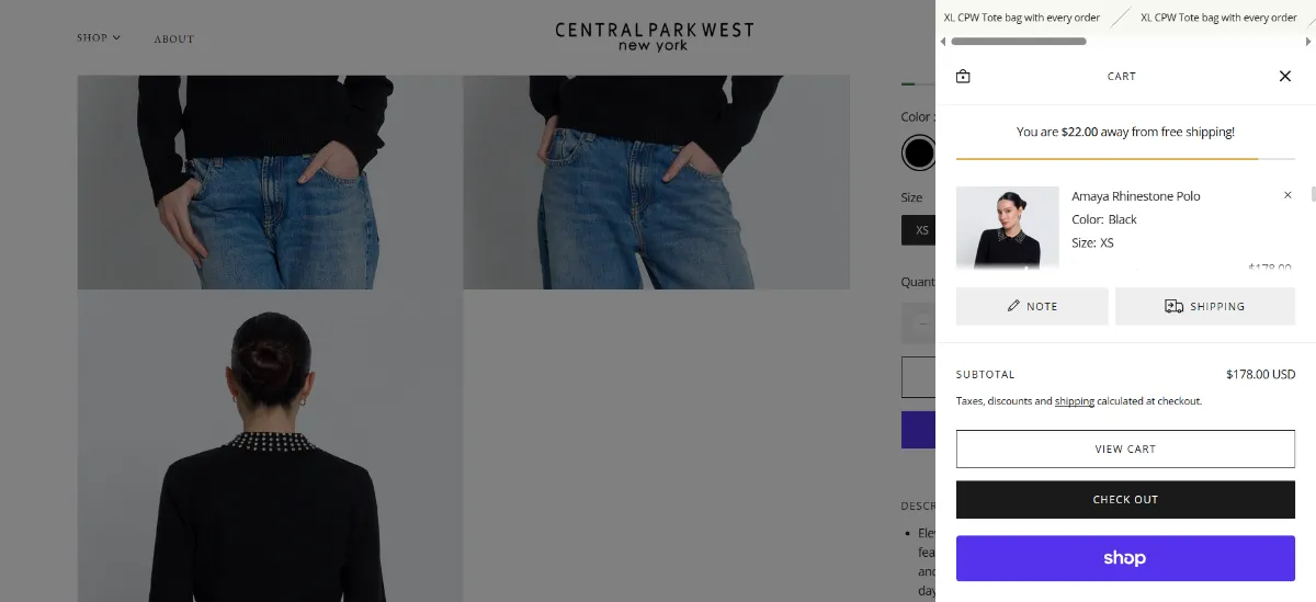 Step 2: Open your cart