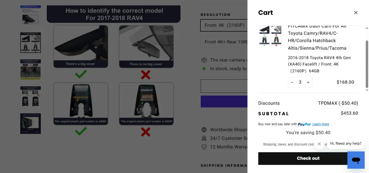 Step 2: Open your cart