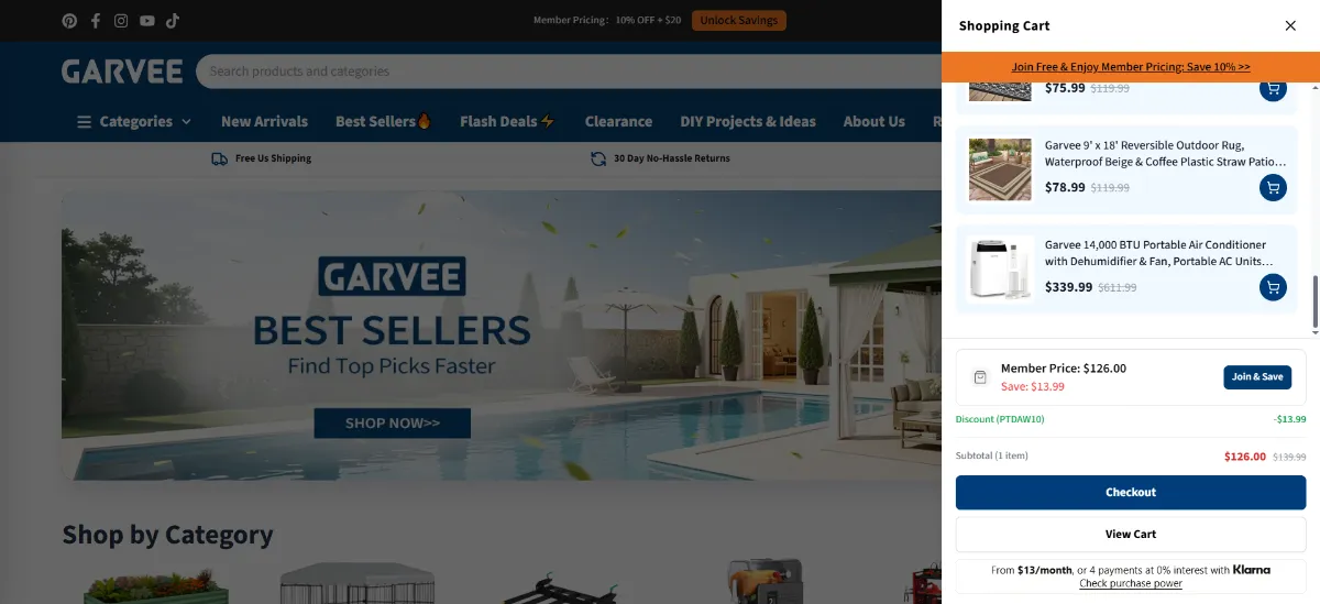 Step 2: Open your cart