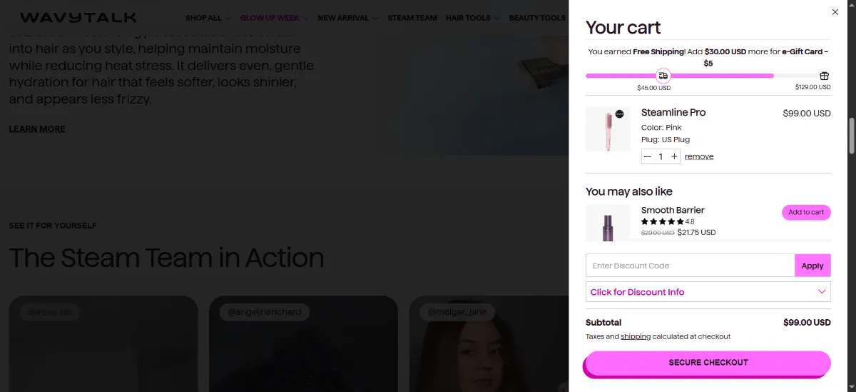Step 2: Open your cart