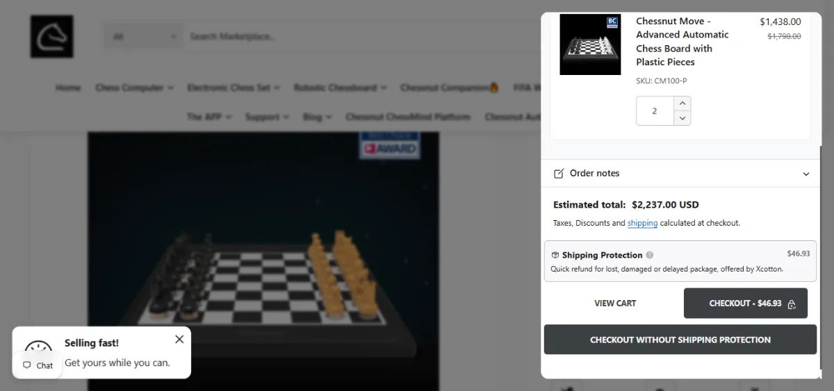 Step 2: Open your cart
