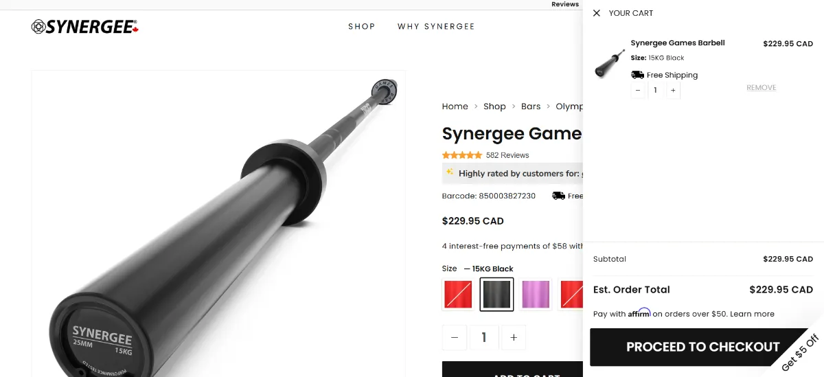 Step 2: Open your cart